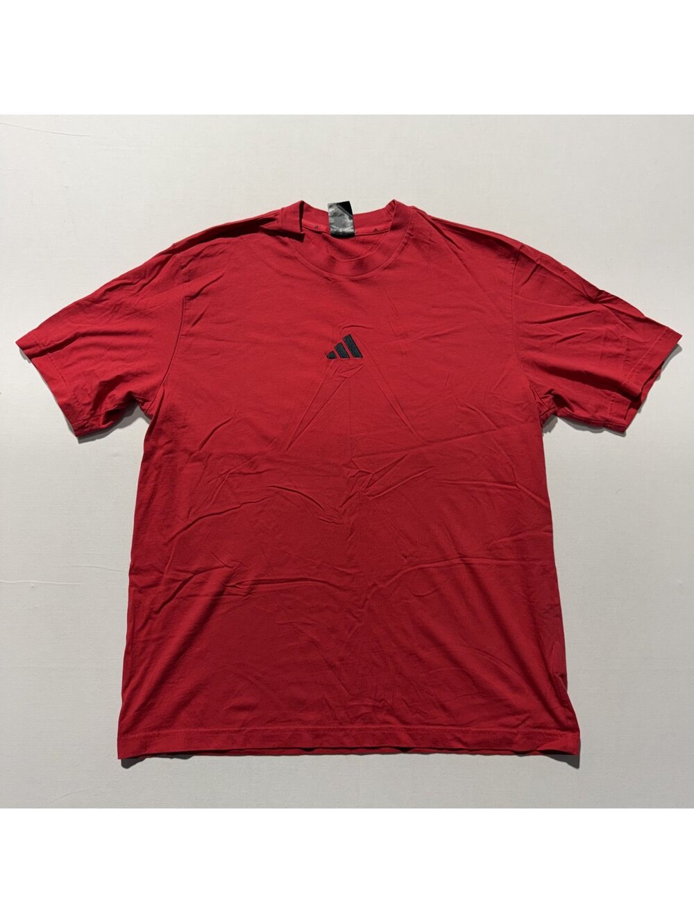 Adidas Red Short Sleeve T-Shirt Embroidered Logo Sportswear
